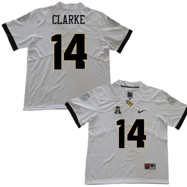 Men #14 Nevelle Clarke UCF Knights College Football Jerseys Sale-White